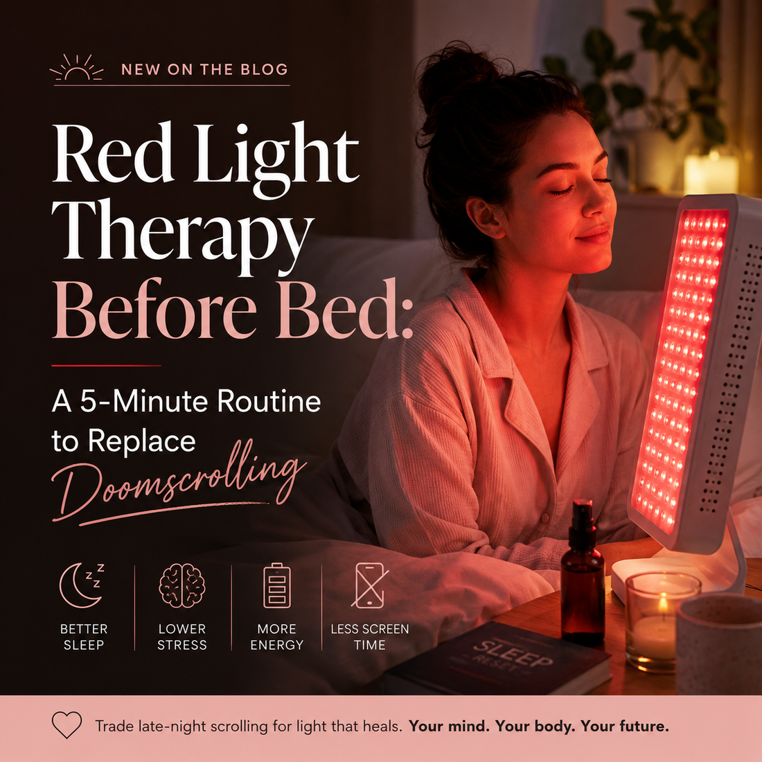 Red light therapy before bed — a 5-minute routine to replace doomscrolling